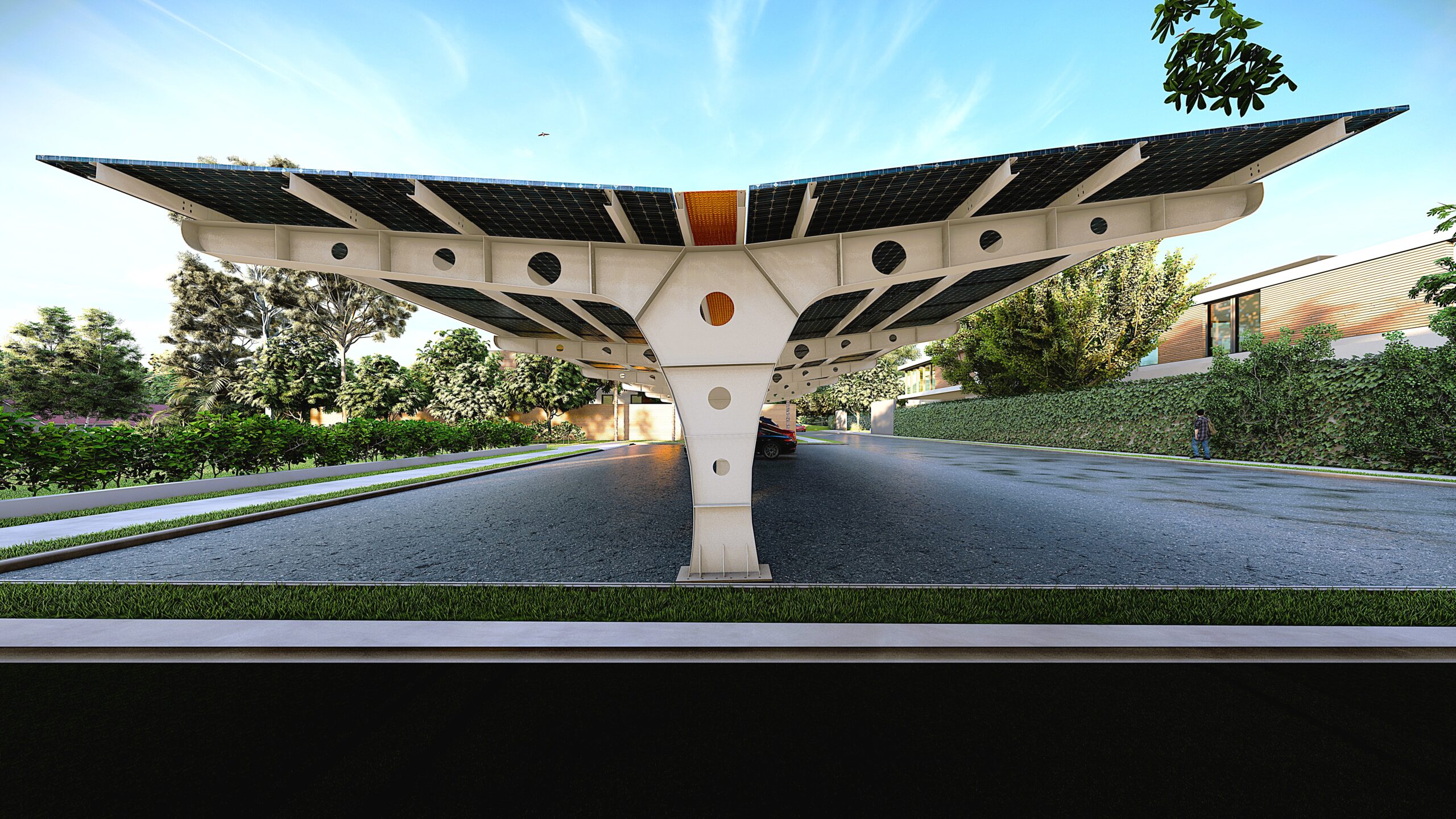 Solar carport structure